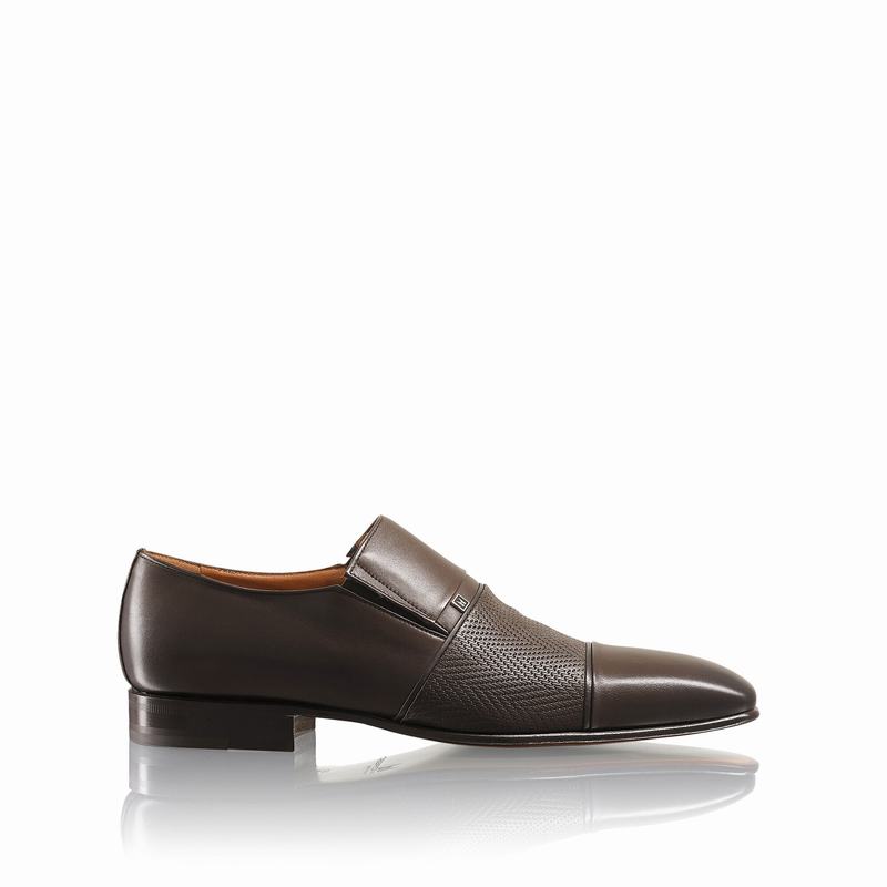 Russell & Bromley Lugano Mens Slip-On Toe-Cap Loafers Brown |AZJ8588PZ|